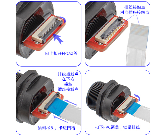 HDMI 母板后 FFC插座(螺纹式)}