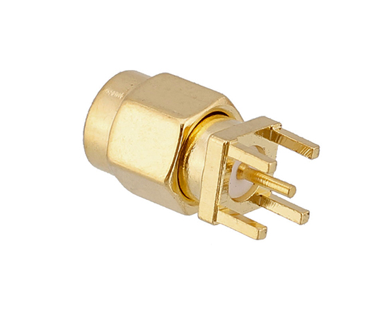 SMA(公)PCB正四脚插头，频率：DC~6GHz}