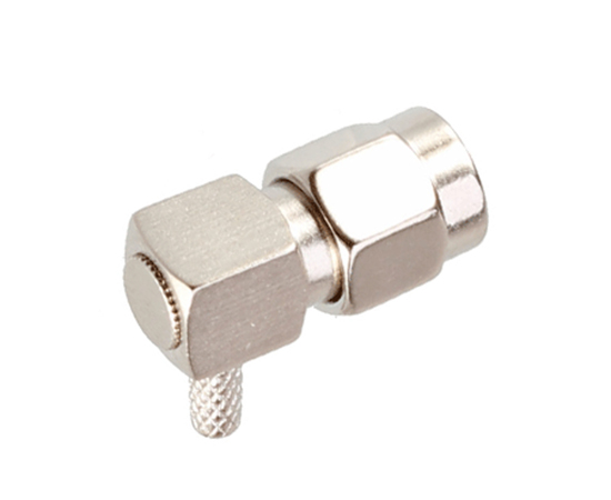 SMA(公)弯式插头(镀镍)，适用线缆：RG316 RG174 LMR100 ，频率：DC~6GHz}
