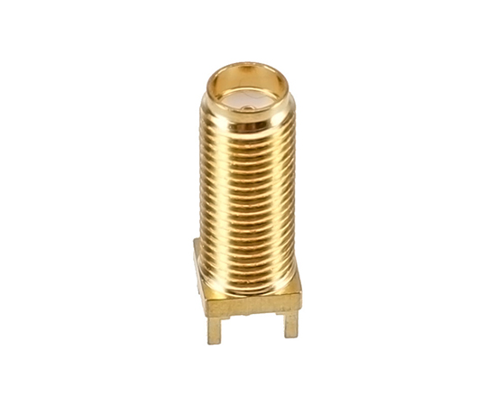 SMA(母)直式PCB板插座，频率：DC~6GHz ，牙长：15mm}