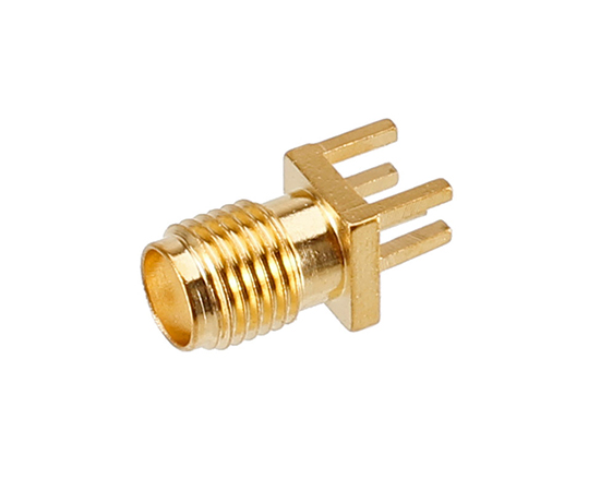 SMA(母)PCB夹板式插座，适用厚度：1.7mm，频率：DC~6GHz
