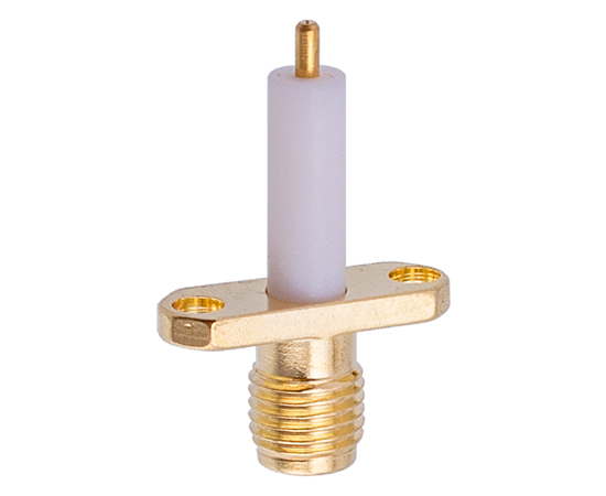 SMA(母)双孔法兰插座， 频率：DC~6GHz，尾部长度：18mm}