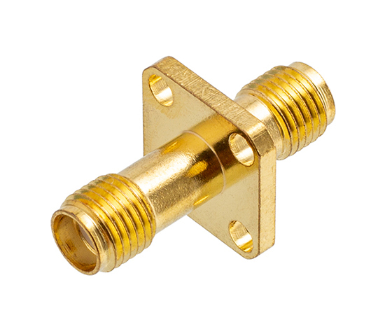 SMA(母)转SMA(母)四孔法兰式转接器， 频率：DC~6GHz