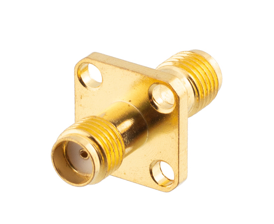 SMA(母)转SMA(母)四孔法兰式转接器， 频率：DC~6GHz}