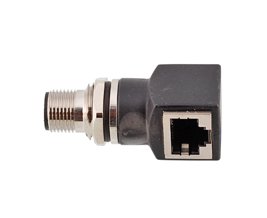M12弯式针型转RJ45转接器}